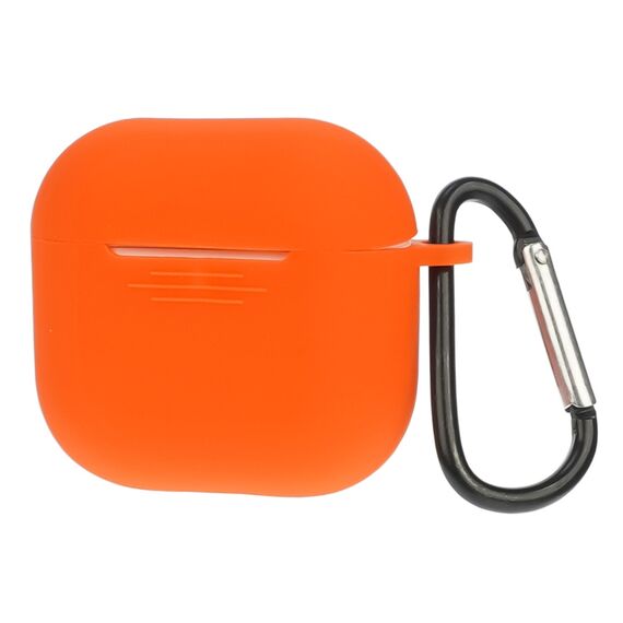 Фото 1. Чохол силіконовий з карабіном для Apple AirPods 4 колір 07 оранжевий | Yuca.com.ua