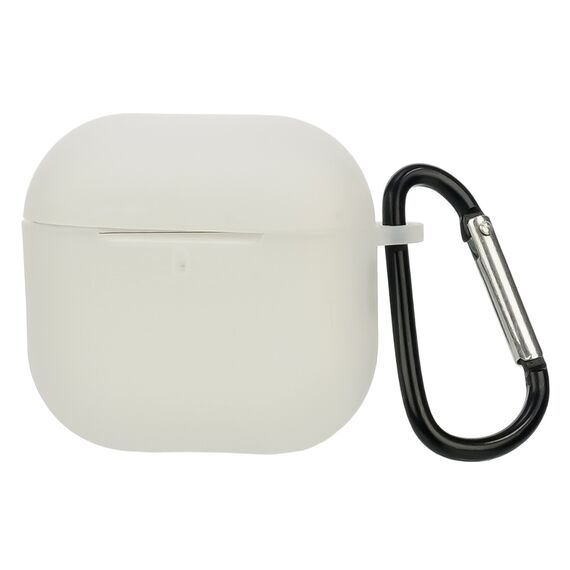 Фото 1. Чохол силіконовий з карабіном для Apple AirPods 4 колір 15 прозорий | Yuca.com.ua