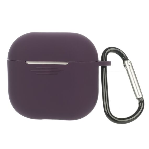 Фото 1. Чохол силіконовий з карабіном для Apple AirPods 4 колір 16 темно-фіолетовий | Yuca.com.ua