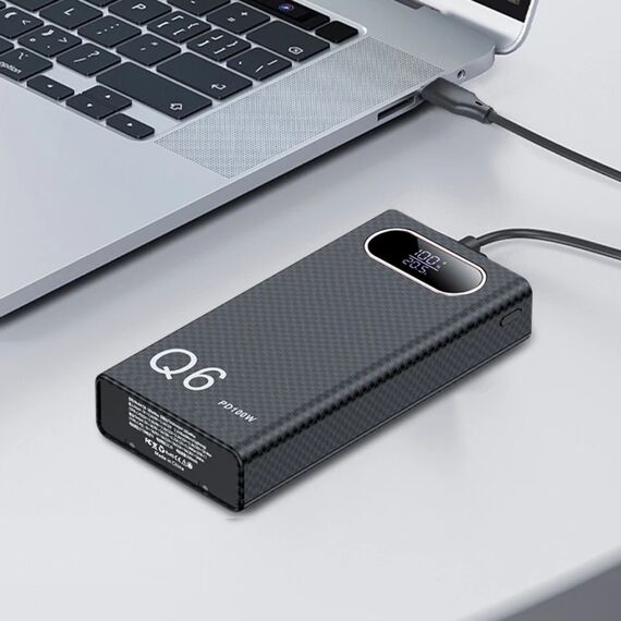 Корпус Multi-powerbank Q6, под элементы 21700 до 6 шт, 100W, черный Фото 1