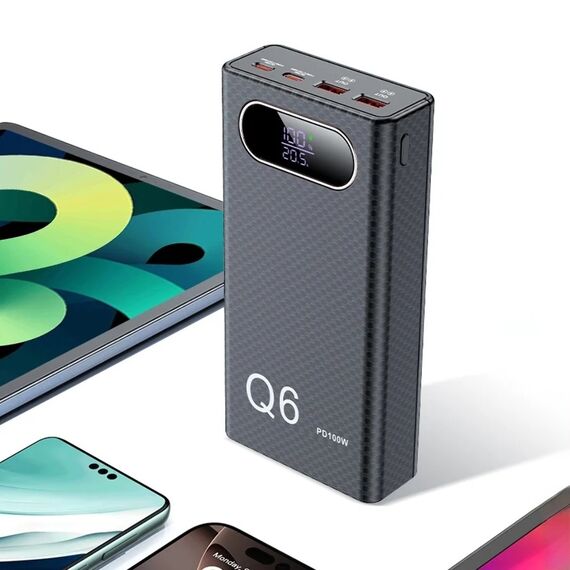 Корпус Multi-powerbank Q6, под элементы 21700 до 6 шт, 100W, черный Фото 9