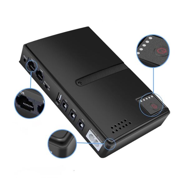 Источник резервного питания для сетевого оборудования DC1018L 12V/ 9V/ 5V, в комплекте с аккумуляторами 18650 4 шт (10 000 mAh) Фото 2