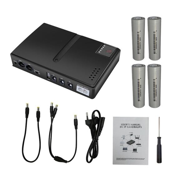 Источник резервного питания для сетевого оборудования DC1018L 12V/ 9V/ 5V, в комплекте с аккумуляторами 18650 4 шт (10 000 mAh) Фото 6