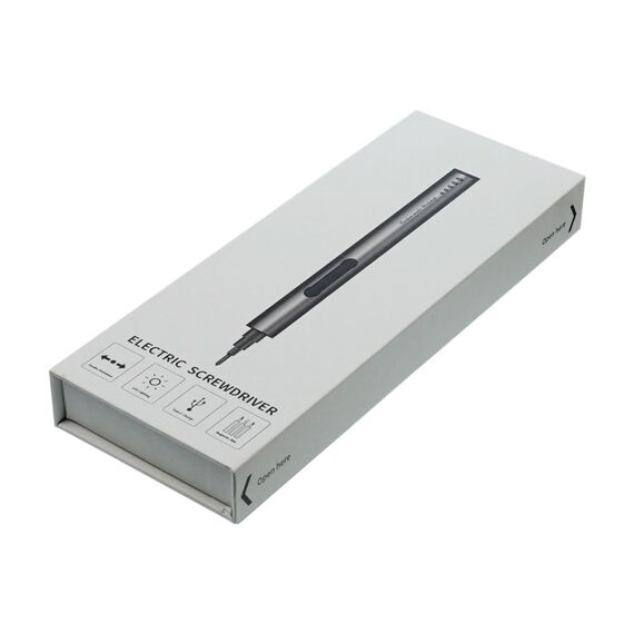 Аккумуляторная отвёртка Aida A-1802A c LED подсветкой (20 бит, Mini намагничиватель/ размагничиватель, USB-Type-C) Фото 3