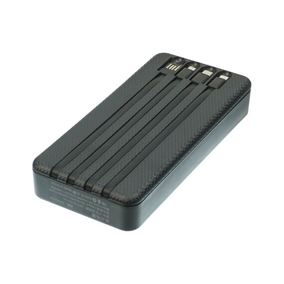 Корпус Multi-powerbank ET6, под элементы 18650 до 6 шт, 22.5W, с фонарем, черный Фото 3