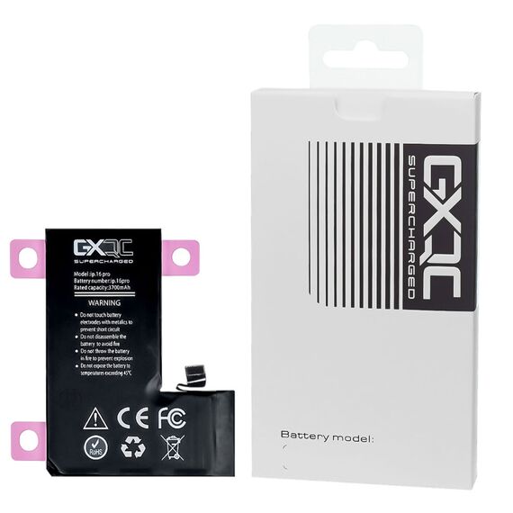 Аккумулятор GXQC Supercharged для Apple iPhone 16 Pro IC HC, усиленный (3700 mAh) Service Pack