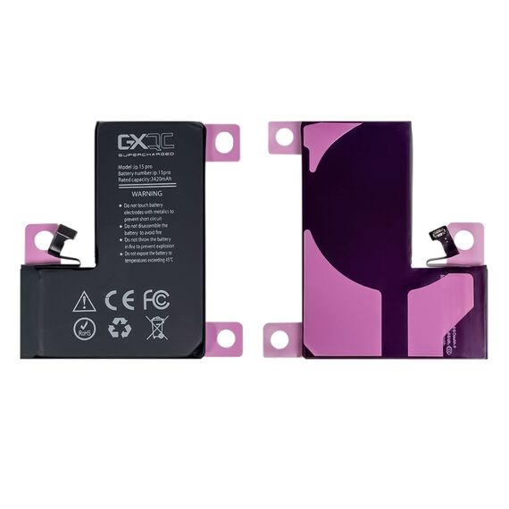 Аккумулятор GXQC Supercharged для Apple iPhone 15 Pro IC Original New (без ошибки), усиленный (3420 mAh) Service Pack Фото 2
