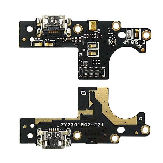 Фото 1. Роз'єм зарядки для Nokia 3 на платі з мікрофоном і компонентами | Yuca.com.ua