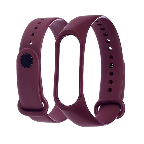 Фото 1. Ремінець силіконовий для Xiaomi Mi Band 3/4 06 бордовий | Yuca.com.ua
