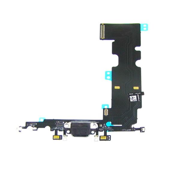 Фото 1. Шлейф для Apple iPhone 8 Plus з чорним роз'ємом живлення, з мікрофоном | Yuca.com.ua