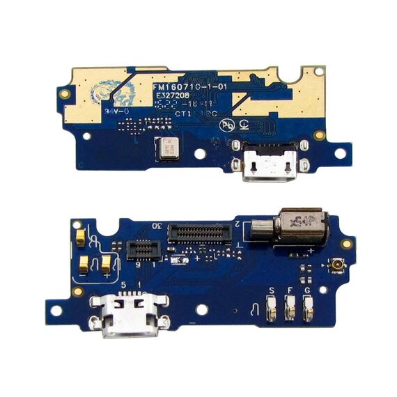 Фото 1. Роз'єм зарядки для Meizu M3s Mini на платі з мікрофоном і компонентами | Yuca.com.ua