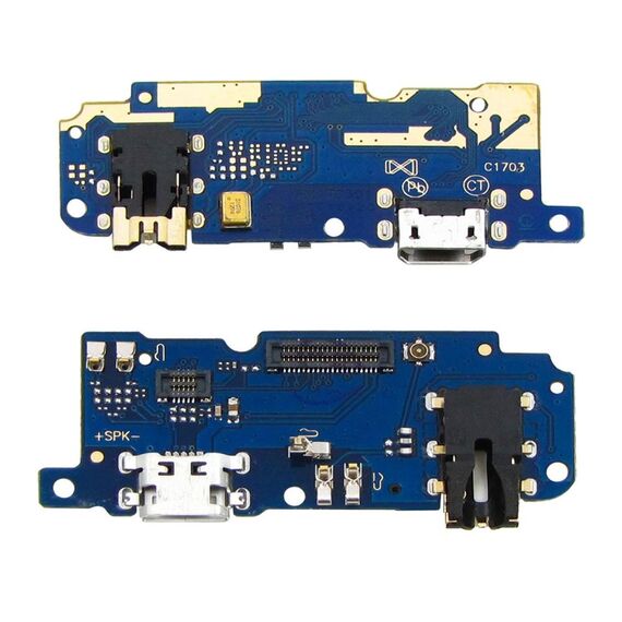 Фото 1. Роз'єм зарядки для Meizu M5 на платі з мікрофоном і компонентами | Yuca.com.ua