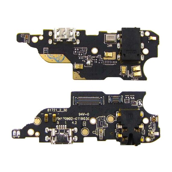 Фото 1. Роз'єм зарядки для Meizu M6 Note на платі з мікрофоном і компонентами | Yuca.com.ua
