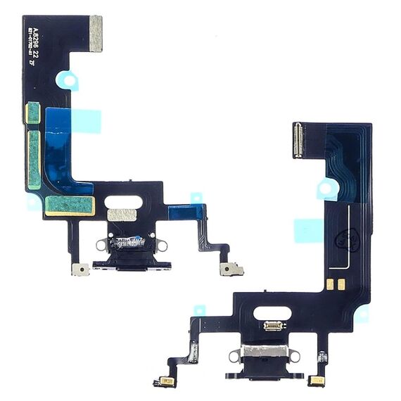 Фото 1. Шлейф для Apple iPhone XR з чорним роз'ємом живлення, з мікрофоном | Yuca.com.ua