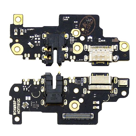 Фото 1. Роз'єм зарядки для Xiaomi Redmi Note 8 Pro на платі з мікрофоном і компонентами | Yuca.com.ua