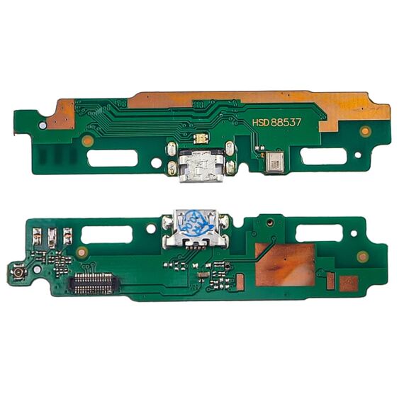 Фото 1. Роз'єм зарядки для Xiaomi Redmi 3s на платі з мікрофоном і компонентами (один контакт антени) | Yuca.com.ua