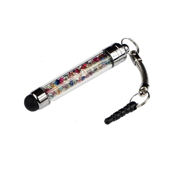 Фото 1. Стилус-брелок ємнісний, з різнокольоровими кристалами | Yuca.com.ua