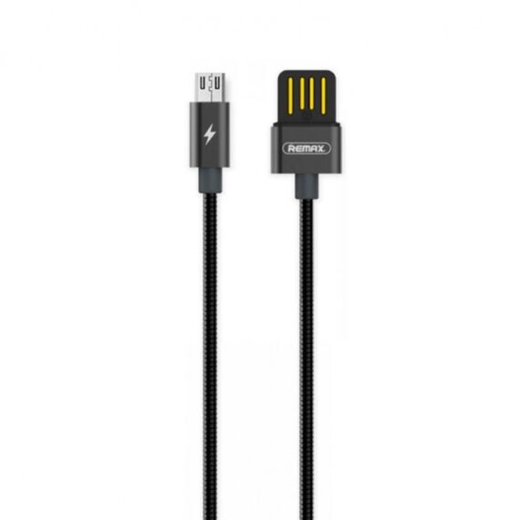 Фото 1. Кабель Remax RC-080m в металевому обплетенні USB to MicroUSB 1m metal gray | Yuca.com.ua