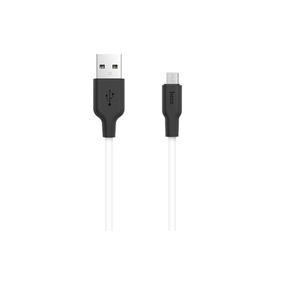 Фото 1. Кабель Hoco X21 USB to MicroUSB 1m black white | Yuca.com.ua