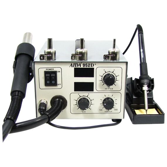 Фото 1. Паяльна станція Aida 952D+, фен з вентиляторним нагнітачем, вбудованим у корпус блоку управління, паяльник | Yuca.com.ua