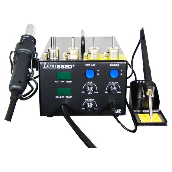 Фото 1. Паяльна станція LUKEY 852D+ компресорна, фен, паяльник | Yuca.com.ua