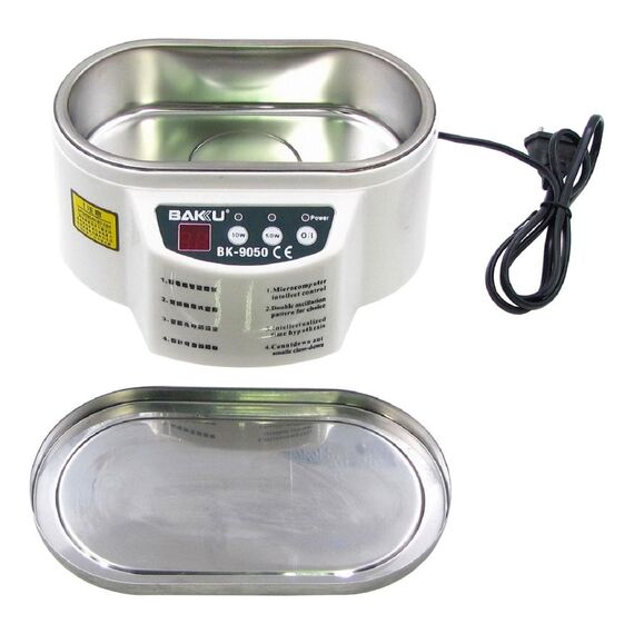 Фото 1. Ультразвукова ванна Baku BK9050 з металевою кришкою (дворежимна 30W/50W, 0.7L) | Yuca.com.ua