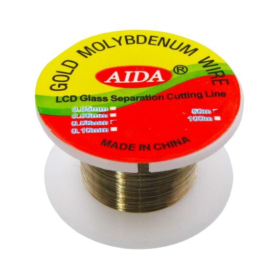 Фото 1. Дріт (струна) Aida 0,08мм/50 м для розділення комплектів дисплей+тачскрін | Yuca.com.ua