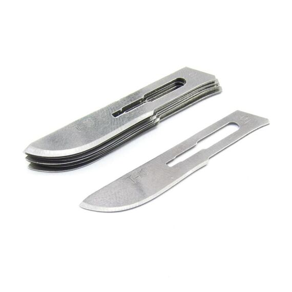 Фото 1. Леза скальпеля RJ 10 для плоских ручок, упаковка 10шт | Yuca.com.ua