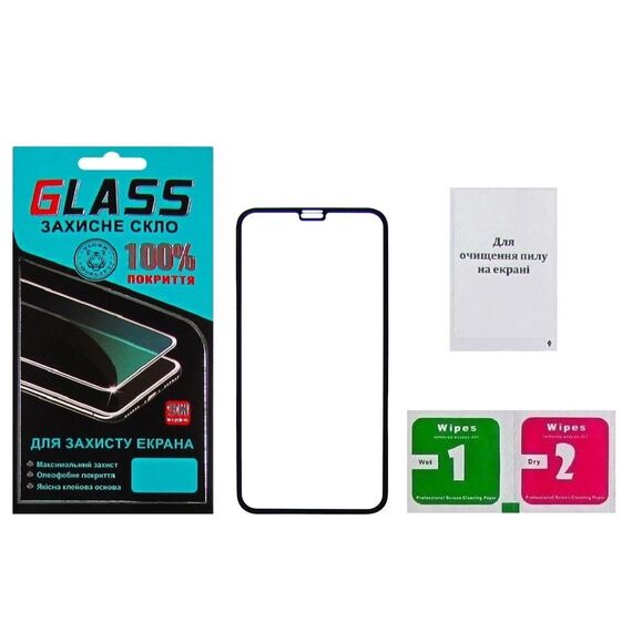 Фото 1. Захисне скло для Apple iPhone X/ XS/ 11 Pro (0.3 мм, 4D чорне) Люкс | Yuca.com.ua