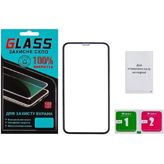 Фото 1. Захисне скло для Apple iPhone XR/ 11 (0.3 мм, 4D чорне) Люкс | Yuca.com.ua