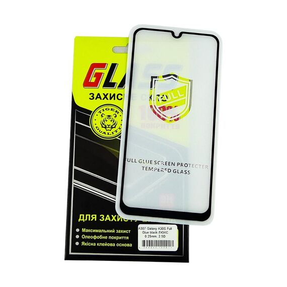 Фото 1. Захисне скло для Samsung A307/ A507 A30S/ A50S Full Glue (0.25 мм, 2.5D, чорне) Люкс | Yuca.com.ua