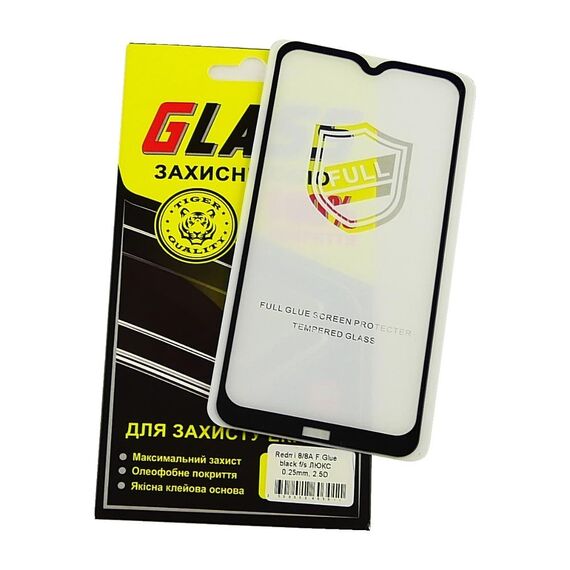 Фото 1. Захисне скло для Xiaomi Redmi 8/ 8A Full Glue (0.25 мм, 2.5D, чорне) Люкс | Yuca.com.ua