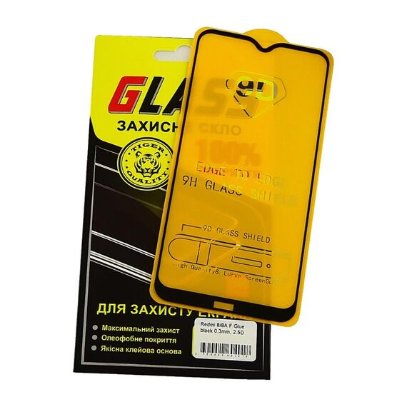 Фото 1. Захисне скло для Xiaomi Redmi 8/ 8A Full Glue (0.3 мм, 2.5D, чорне) | Yuca.com.ua