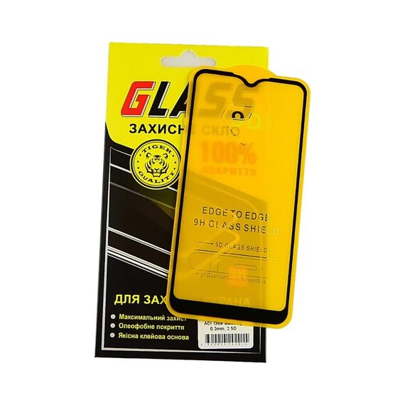 Фото 1. Захисне скло для Samsung A015 A01/ M015 M01 Full Glue (0.3 мм, 2.5D, чорне) | Yuca.com.ua
