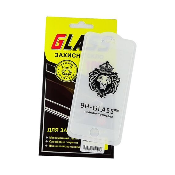 Фото 1. Захисне скло для Apple iPhone 7/ 8 Full Glue Lion (0.3 мм, 2.5D, біле) | Yuca.com.ua