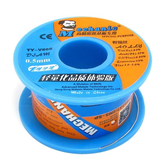 Фото 1. Припій Mechanic TY-V866 0,5мм, 40г, Sn 63%, Pb 37% | Yuca.com.ua