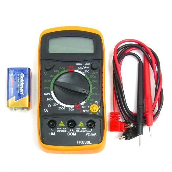 Фото 1. Мультиметр цифровий FK830L/XL830L/MAS830L з підсвічуванням (струм до 10A) | Yuca.com.ua