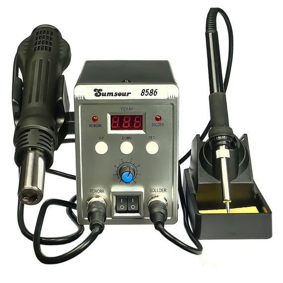 Фото 1. Паяльна станція Sumsour 8586 фен, паяльник, цифрова індикація | Yuca.com.ua