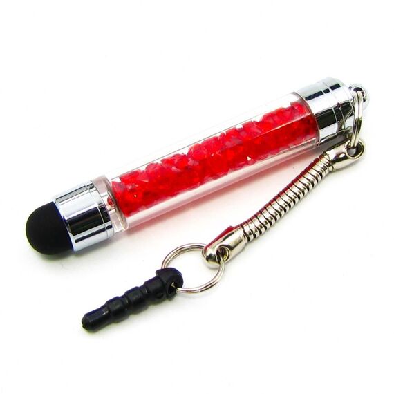 Фото 1. Стилус-брелок ємнісний, з червоними кристалами | Yuca.com.ua