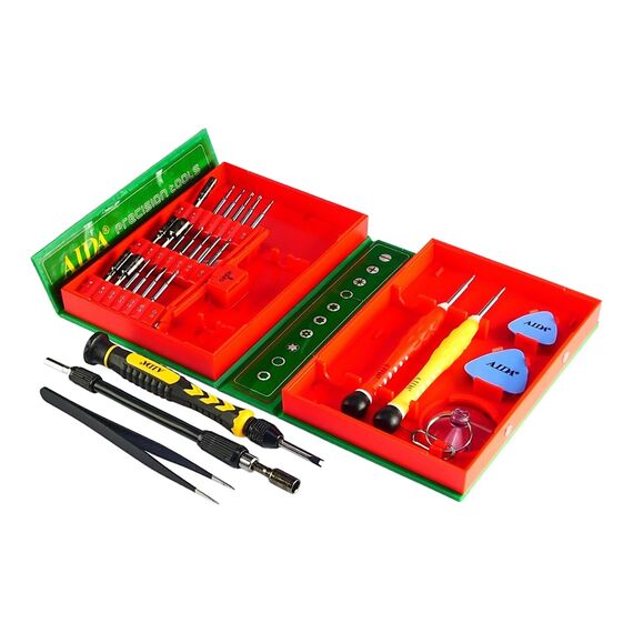 Фото 3. Набір інструментів Aida AD-3001 (викрутка з бітами 21шт, подовжувач, викрутки *0.8 і Y0.6, пінцет, 2 медіатори, присоска) | Yuca.com.ua