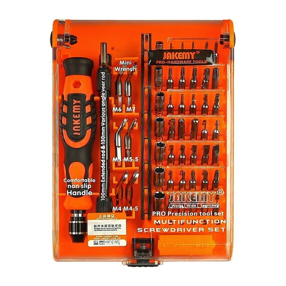 Фото 3. Набір інструментів Jakemy JM-8150 (ручка, 48 біт, подовжувач 60мм, гнучкий подовжувач 100мм) | Yuca.com.ua
