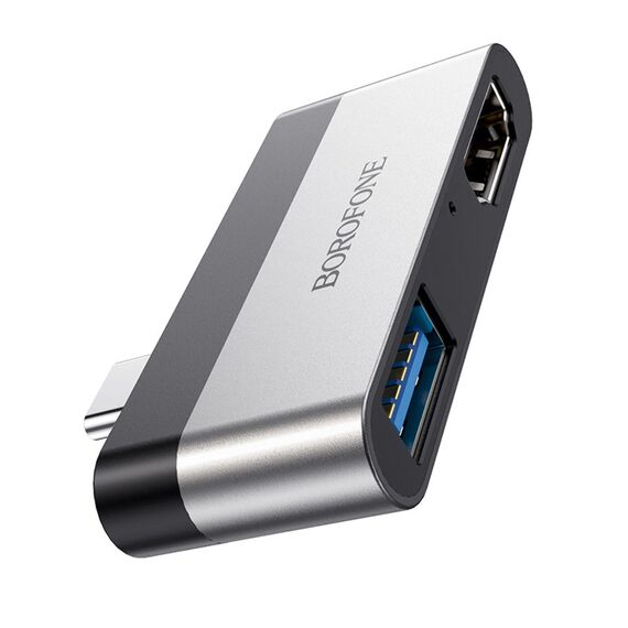 Фото 1. Мультиадаптер хаб Borofone DH2 2в1 Type-C to USB 3.0 (F)/ HDMI (F) | Yuca.com.ua