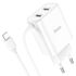 Фото 1. Мережевий зарядний пристрій Hoco C103A 2 USB білий з кабелем Lightning | Yuca.com.ua