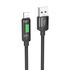 Фото 1. Кабель Hoco U126 з індикатором USB to Lightning 1.2m black | Yuca.com.ua